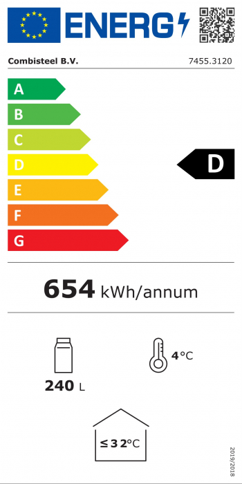 Glastürkühlschrank – 240 L, schwarz, LED, +1 bis +10 °C