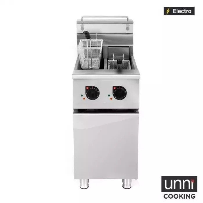 Elektrofritteusen 2x12,5L Edelstahl Doppelbecken