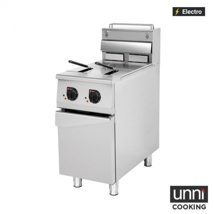 Elektrofritteusen UNNI-COOKING 2x12,5L Edelstahl Doppelbecken
