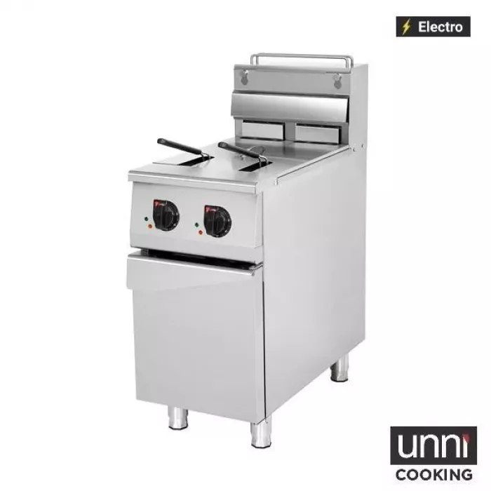Elektrofritteusen 2x12,5L Edelstahl Doppelbecken