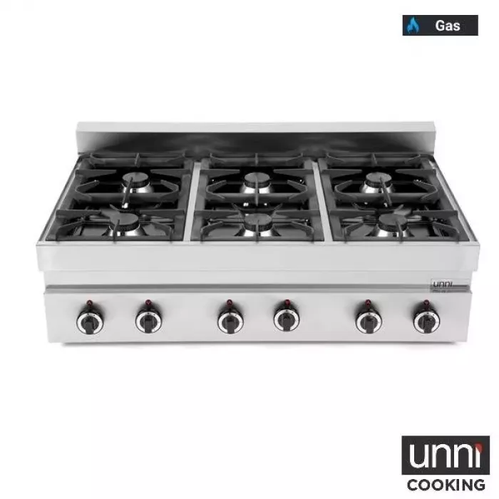 Gaskochfeld G65C6B 650Line – 6,5 kW italienische Brenner, Doppelüberlappungsflamme