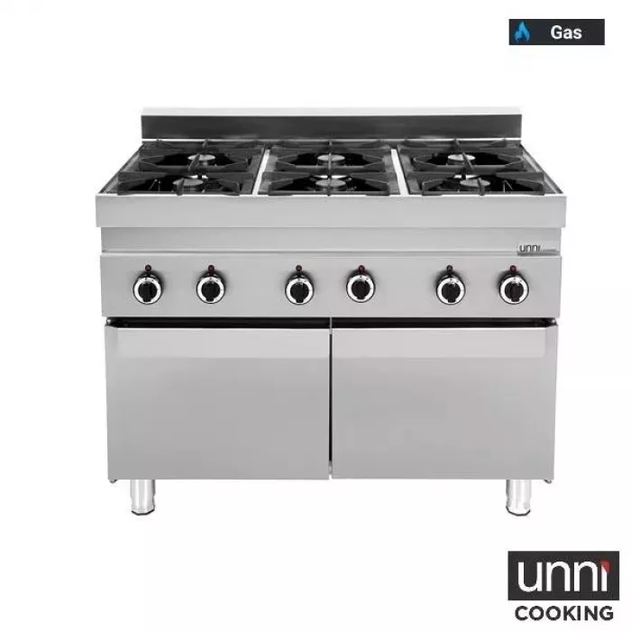 Gaskochfeld G65C6B 650Line – 6,5 kW italienische Brenner, Doppelüberlappungsflamme