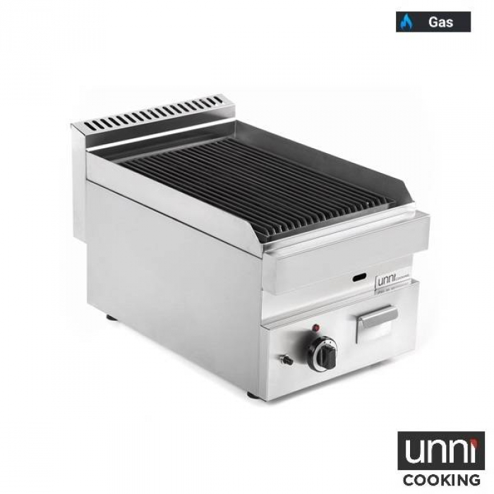 Lavasteingrill UnniCooking 650 LINE Gas Edelstahlbrenner Lavasteine