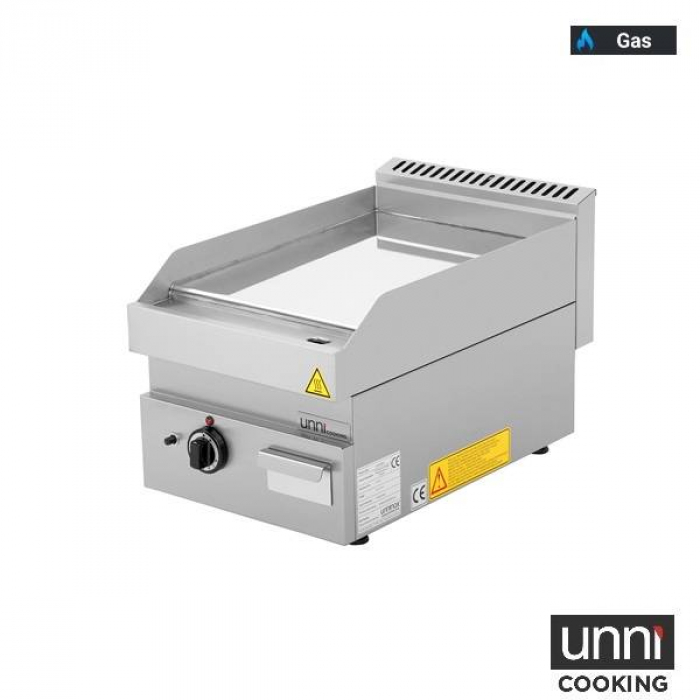 Gas-Bratplatte UNNI-COOKING 650 SERIES Chrom Edelstahl Profiküche