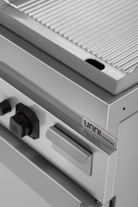 Gas-Grillplatte G70GP10+GC-K verchromt gerillt Piezozündung