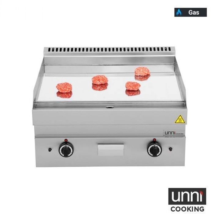 Gas-Bratplatte UNNI-COOKING 650 SERIES Chrom Edelstahl Profiküche