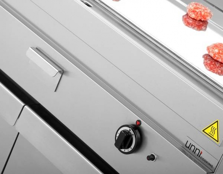 Gas-Bratplatte UNNI-COOKING 650 Chrom Edelstahl Antihaft Gastronomie
