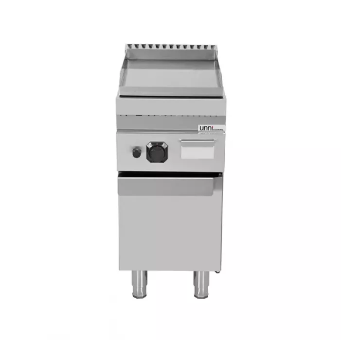 Gas-Grillplatte glatt, Piezo-Zündung, kompakt