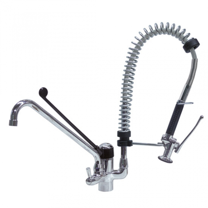 Geschirrbrause m. Einhebeleinlochmishbatterie