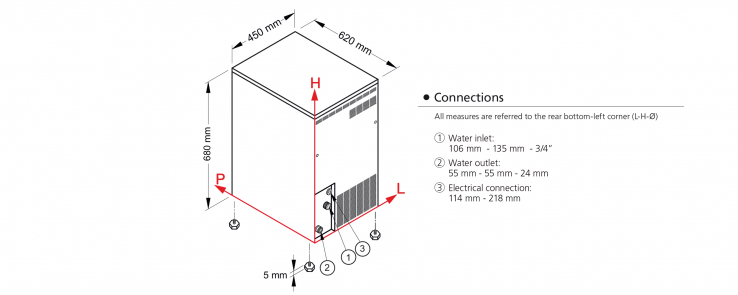Granulateisbereiter für gepresstes Granulateis | Luftkühlung | 55 kg/24 h