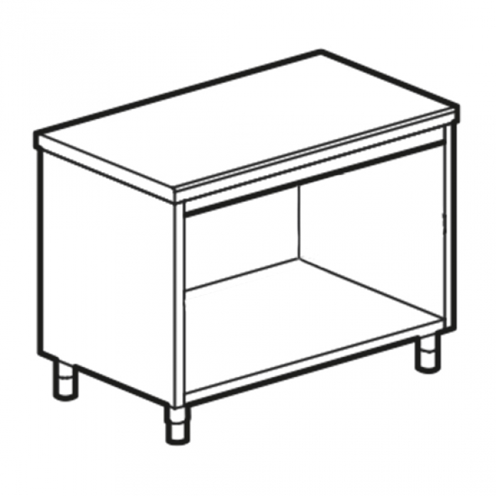 Neutralelement auf offenem Schrank 3x GN 1/1 - GN Behälter - Gastro Edelstahl - Gastrohot