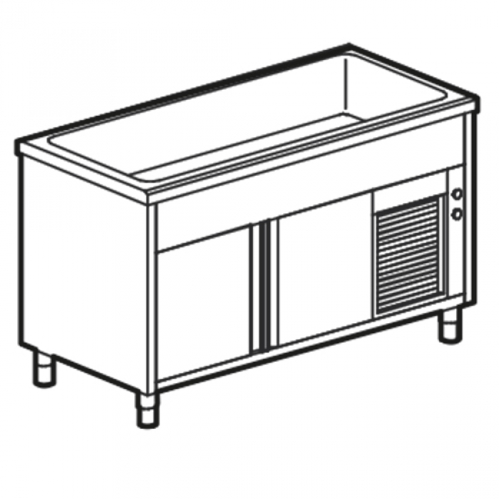 Kühlwannen Element auf gekühltem Schrank 5x GN 1/1 - Gastrohot