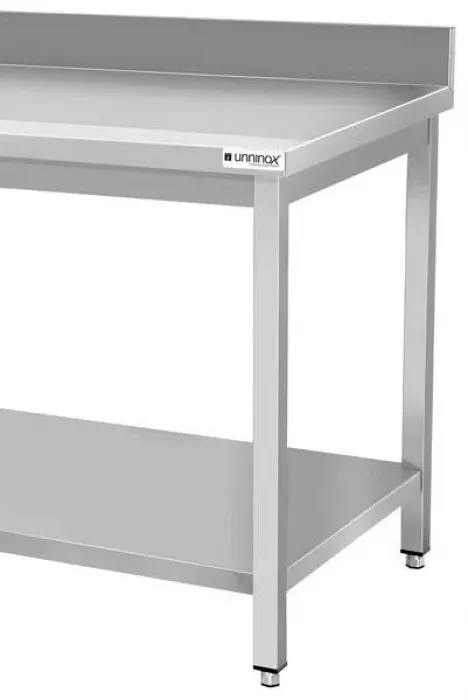 Arbeitstisch 700 mit Aufkantung und Grundboden 180x70x85cm Edelstahl