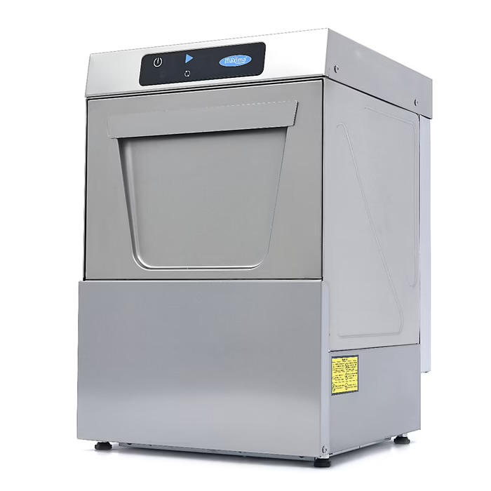 Gastro Gläserspülermaschine - 35 x 35 cm - mit Abfluss-, Spülenhilfe- und Seifenpumpen - Digital Anzeige - 230 V