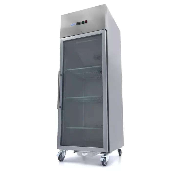 Gastro Kühlschrank - 700 l - 3 Einstellbare Regale (2/1 GN) - Rostfreier Stahl - mit Glastür