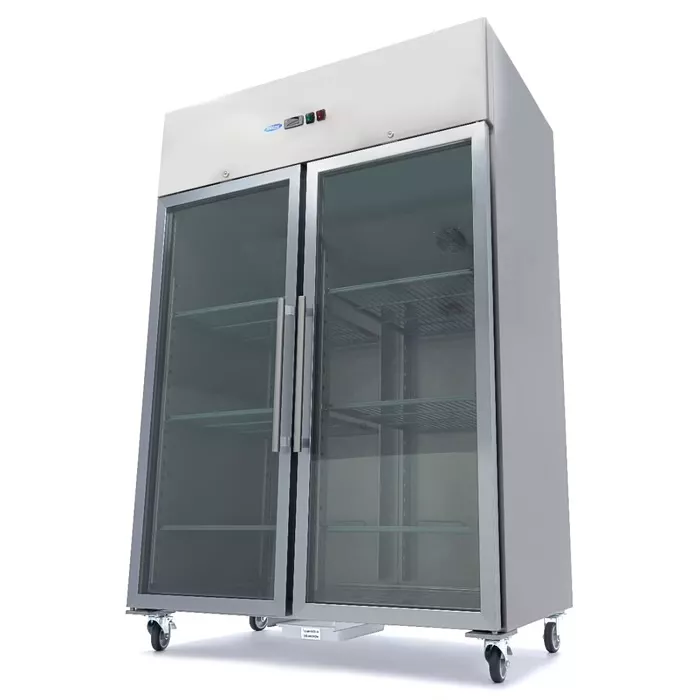 Gastro Kühlschrank - 1200 l - 6 Einstellbare Regale (2/1 GN) - Rostfreier Stahl - mit Glastür