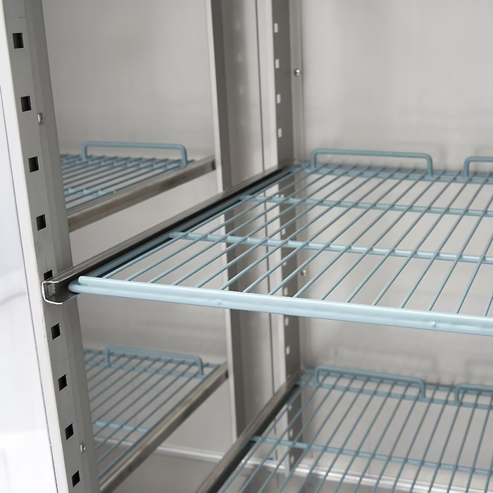 Gastro Gefrierschrank - 1300 l - 6 Einstellbare Regale (2/1 GN) - Rostfreier Stahl - mit Glastüren