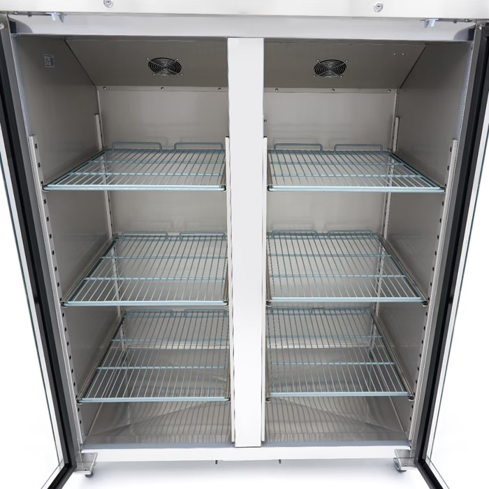 Gastro Gefrierschrank - 1200 l - 6 Einstellbare Regale (2/1 GN) - Rostfreier Stahl - mit Glastür