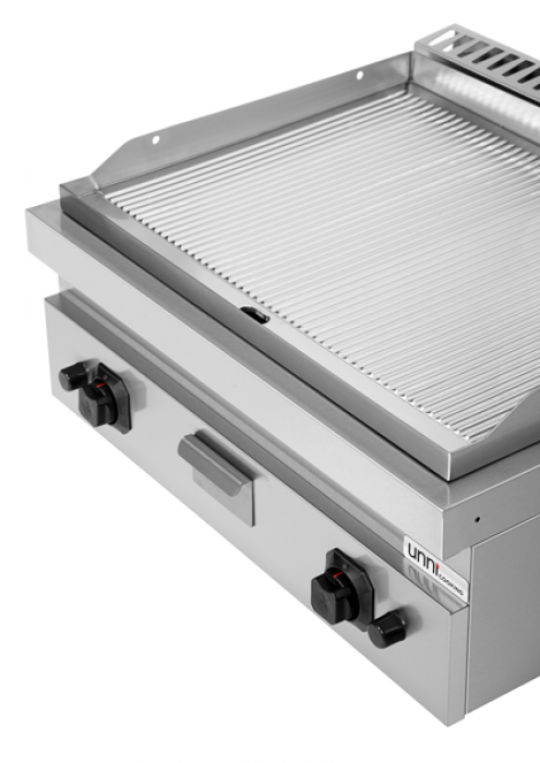 Gas Grillplatte G70GP20B+GC gerillt Chrom piezozündung