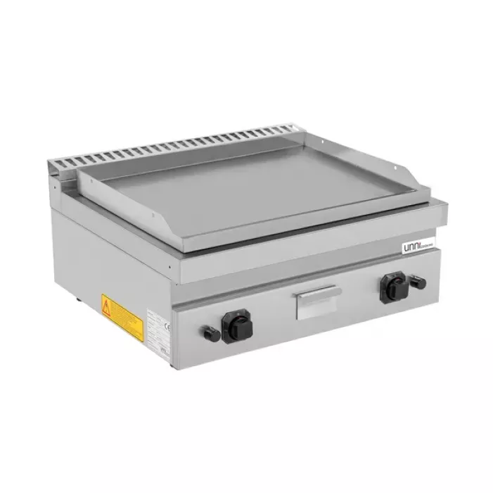 Gas Grillplatte glatt, kompakt, Piezo-Zündung