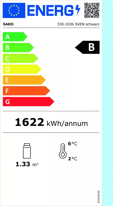 Kühlvitrine 235 Liter schwarz | B 515 x L 485 x H 1689 mm