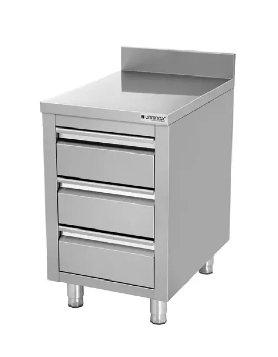 Schubladenschrank 700 mit 3 Schubladen und Aufkantung, 500x700x850 mm