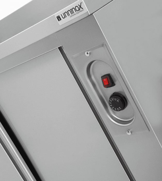 Heizschrank 1200x700x850 mm 1,5 kW Edelstahl Schiebetüren