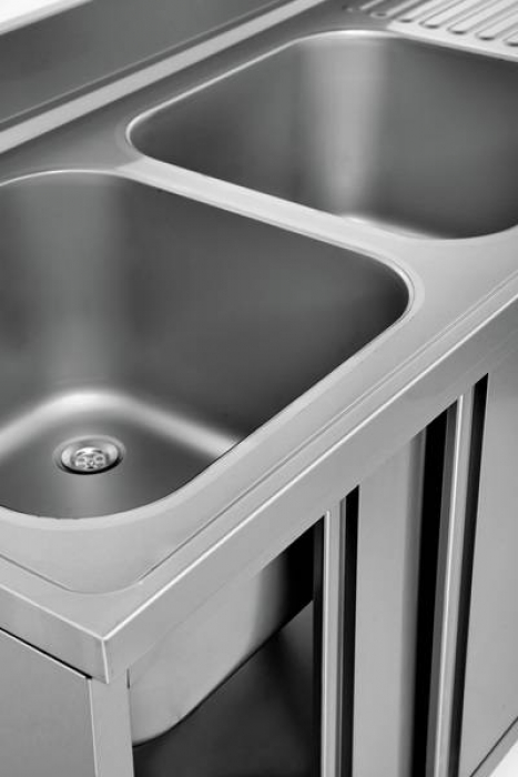 Spülenunterschrank 2 Becken links 200x70x85cm Gastronomie