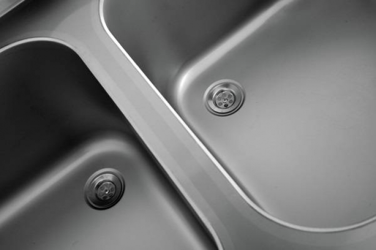 Spültisch 2 Becken rechts 1600x700x850 mm Edelstahl Gastronomie