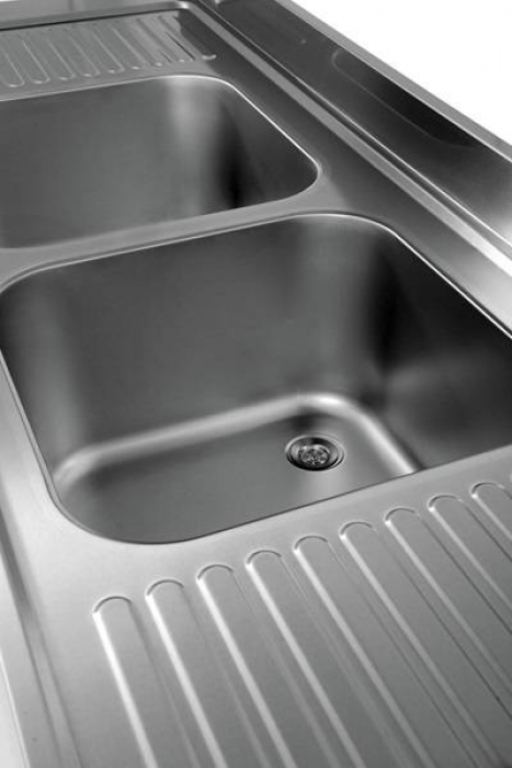 Spültisch 2 Becken rechts 1600x700x850 mm Edelstahl Gastronomie