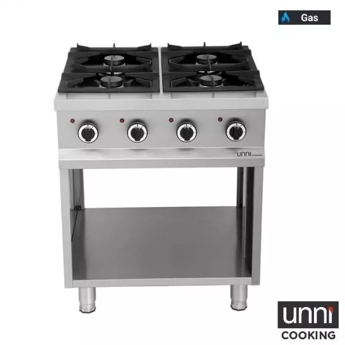 Gasherd OCK-4 mit 6,5 kW italienischen Brennern, Vertikalbrenner