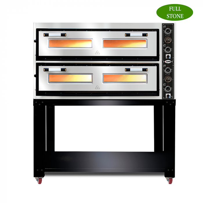 Pizzaofen mit Thermometer | 6+6x Ø33cm