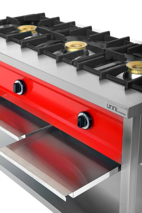 Gasherd PNK-4 – 4x8kW, für Pfannen bis 400 mm, Flammenüberwachung