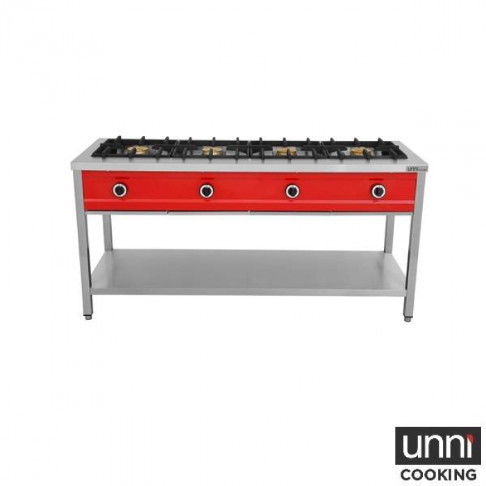 Gasherd PNK-4 – 4x8kW, für Pfannen bis 400 mm, Flammenüberwachung