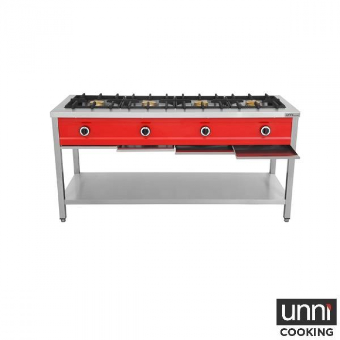 Gasherd PNK-4 – 4x8kW, für Pfannen bis 400 mm, Flammenüberwachung