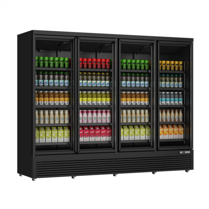 Getränkekühlschrank UNN208TN 4 Glastüren 2025 Liter schwarz