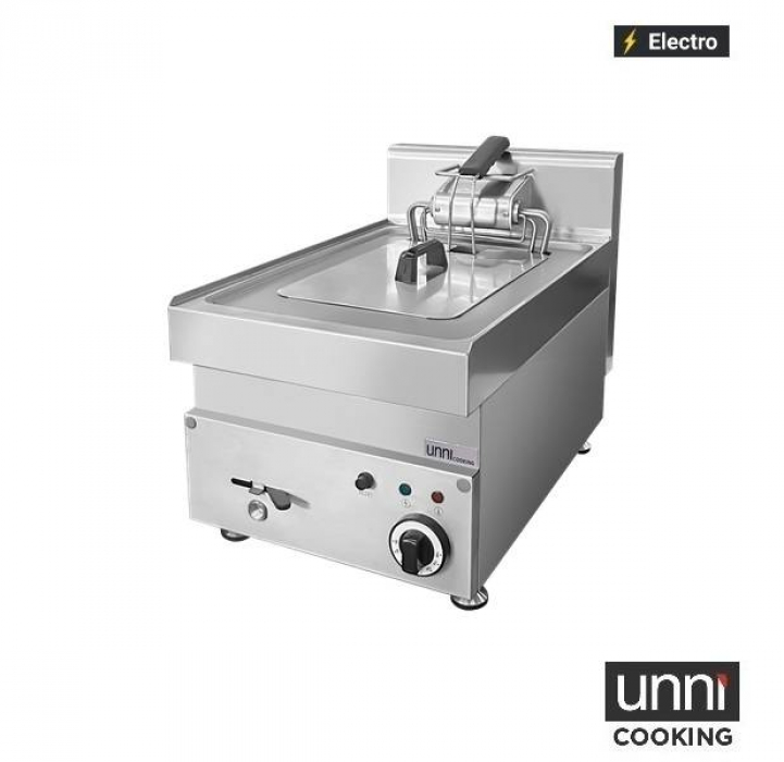 Elektrofritteuse UnniCooking 1x10L mit Kaltzone und Ablasshahn
