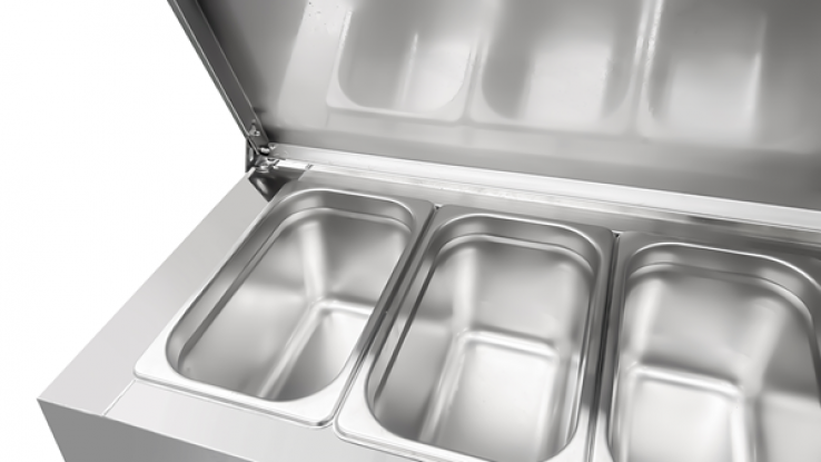 Saladette 2 Türen 1/1 GN Umluftkühlung Klappdeckel +2°C bis +8°C