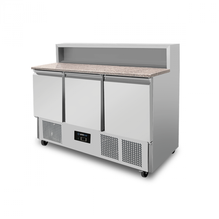 Pizza-Kühltisch 3-türig GN 1/1, 8×GN 1/6, +2°C bis +8°C