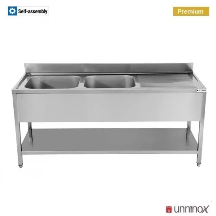Spültisch 2 Becken 180x70x85cm – 2 Spülen links, groß
