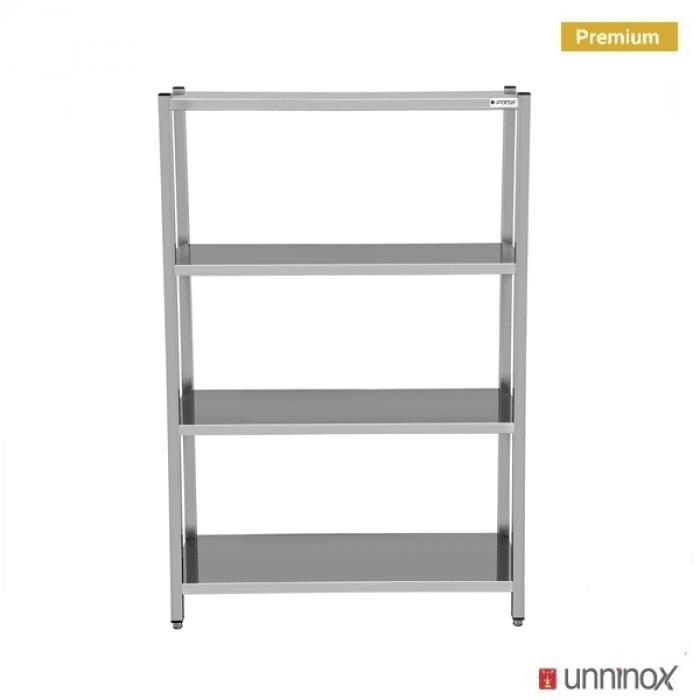 Edelstahl Regaleinheit 1200x500x1800 mm – 4 Böden, hohe Tragkraft