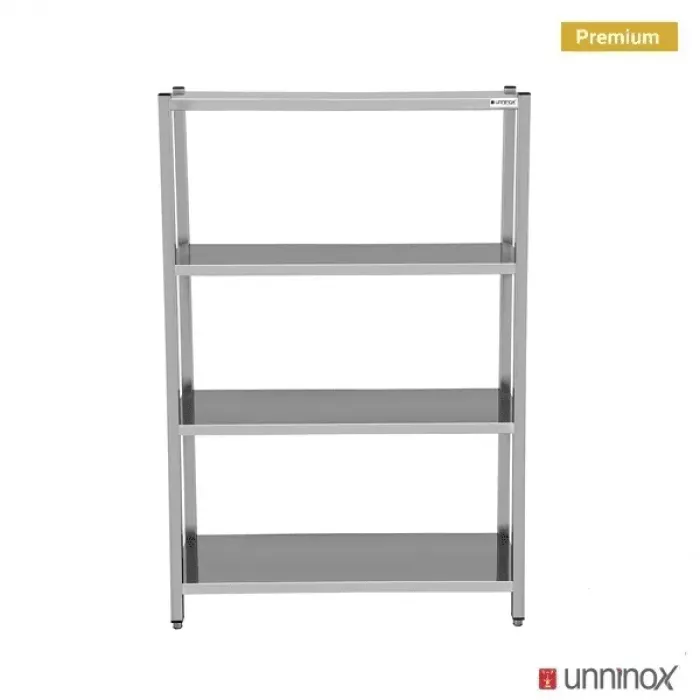 Edelstahl Regaleinheit 1200x500x1800 mm – 4 Böden, hohe Tragkraft