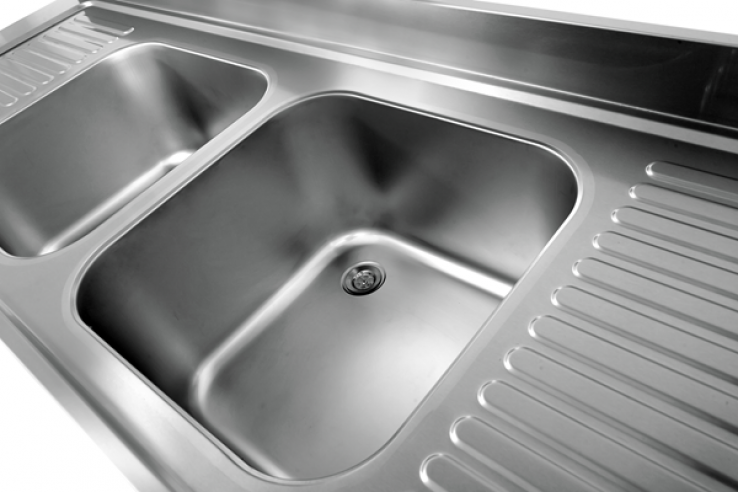 Edelstahl Spüle 2 Becken links 180x70x85cm geschweißt