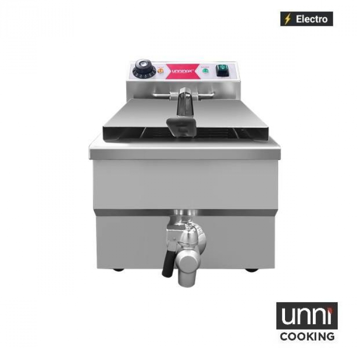 Elektrofritteuse UnniCooking 8L mit Ablasshahn und Temperaturregelung