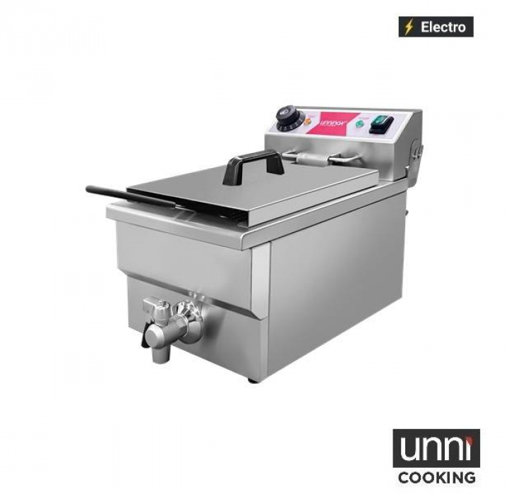 Elektrofritteuse UnniCooking 8L mit Ablasshahn und Temperaturregelung