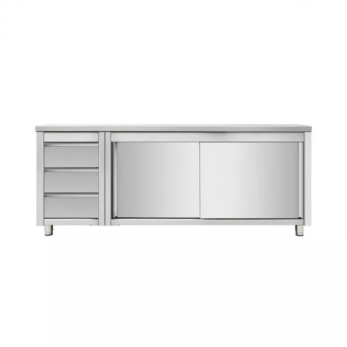 Skyrainbow Arbeitsschrank 160×70 links 3 Schubladen