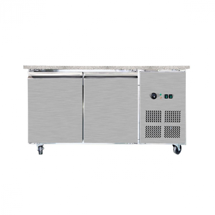 Skyrainbow SNACK-Line Bain-Marie Theke 4× GN 1/1 – Granit rosa-grau, 153×82×85,5 cm