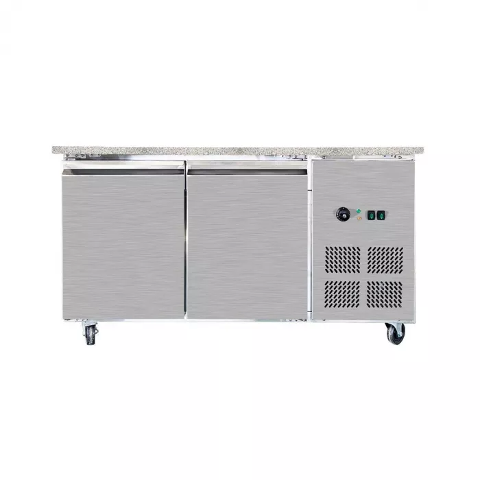 Skyrainbow SNACK-Line Bain-Marie Theke 4× GN 1/1 – Granit rosa-grau, 153×82×85,5 cm
