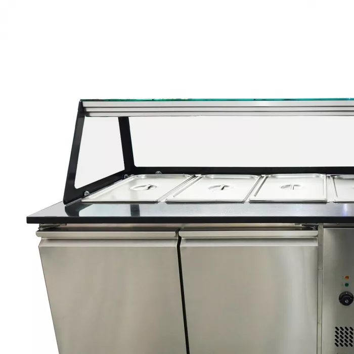 Skyrainbow SNACK-Line Bain-Marie Theke 4× GN 1/1 – 153×82×85,5 cm, 400 V