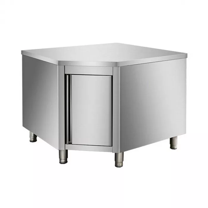 Edelstahl Arbeitsschrank Eckmodul 700er Bautiefe - Gastro Edelstahlmöbel
